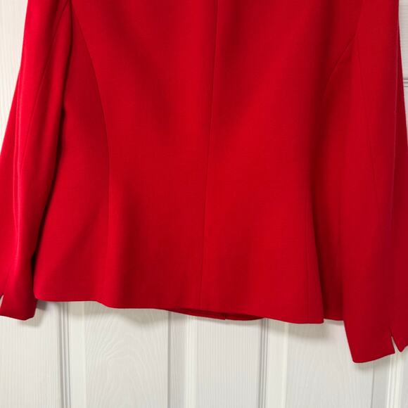 Kasper A.S.L. Women's Red Double Breasted Blazer Jacket Size 14 Petite - Picture 13 of 13